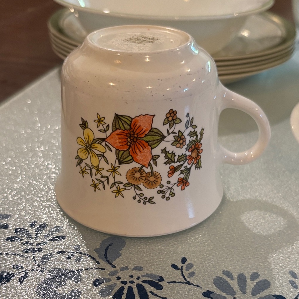 Corelle Floral Mug with Orange and Yellow Accents